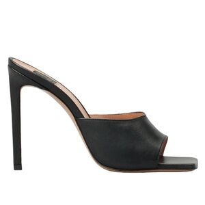 Lita Black Leather Slides NWT